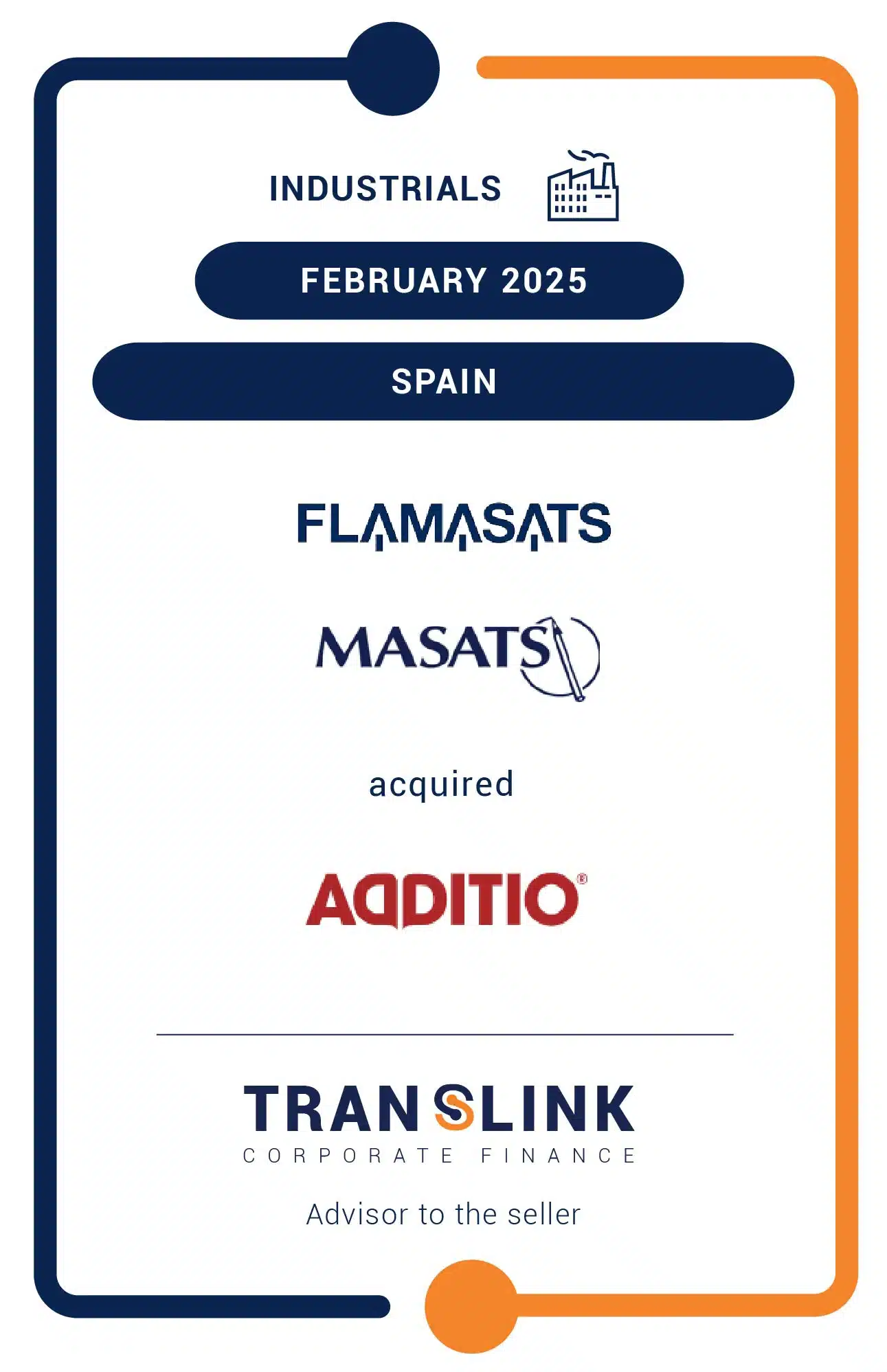 Translink Corporate Finance acted as the advisor to Edicions Additio on the sale to Masats Coloring, a portfolio company of Flamasats Group